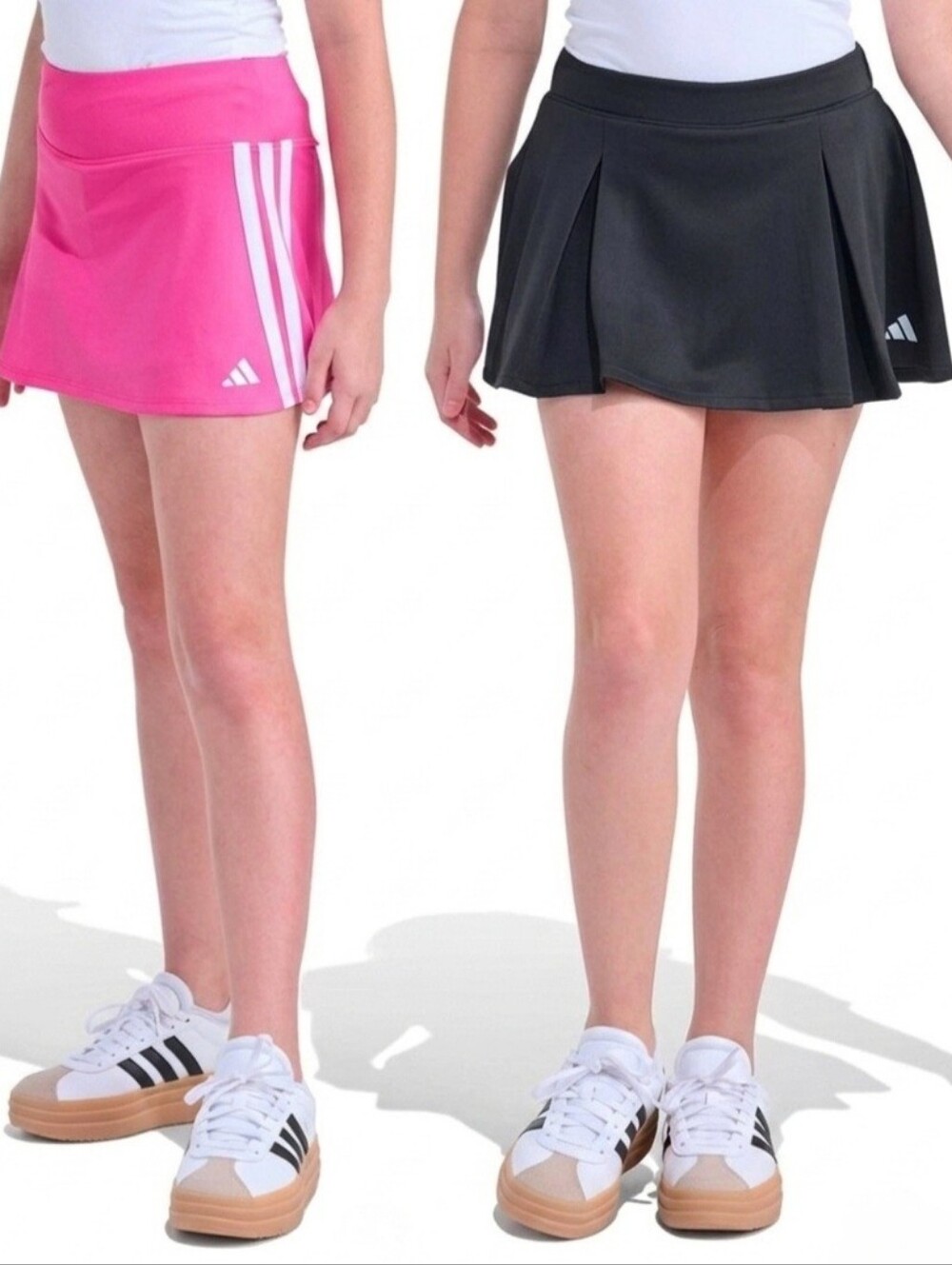 Adidas 2pk Club Tennis Skort Mesh 3-stripe Pink + Ultimate Pleated Black Girls